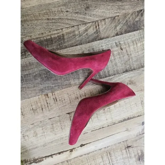 Coach A4078 Urban Red Suede Heels Women's Size 8 4 Inch - Picture 11 of 13